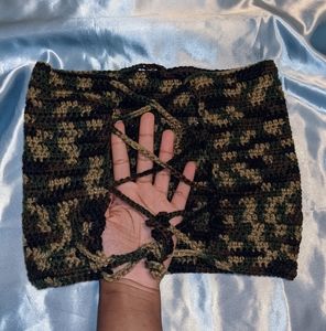 Crochet Camo print tube top